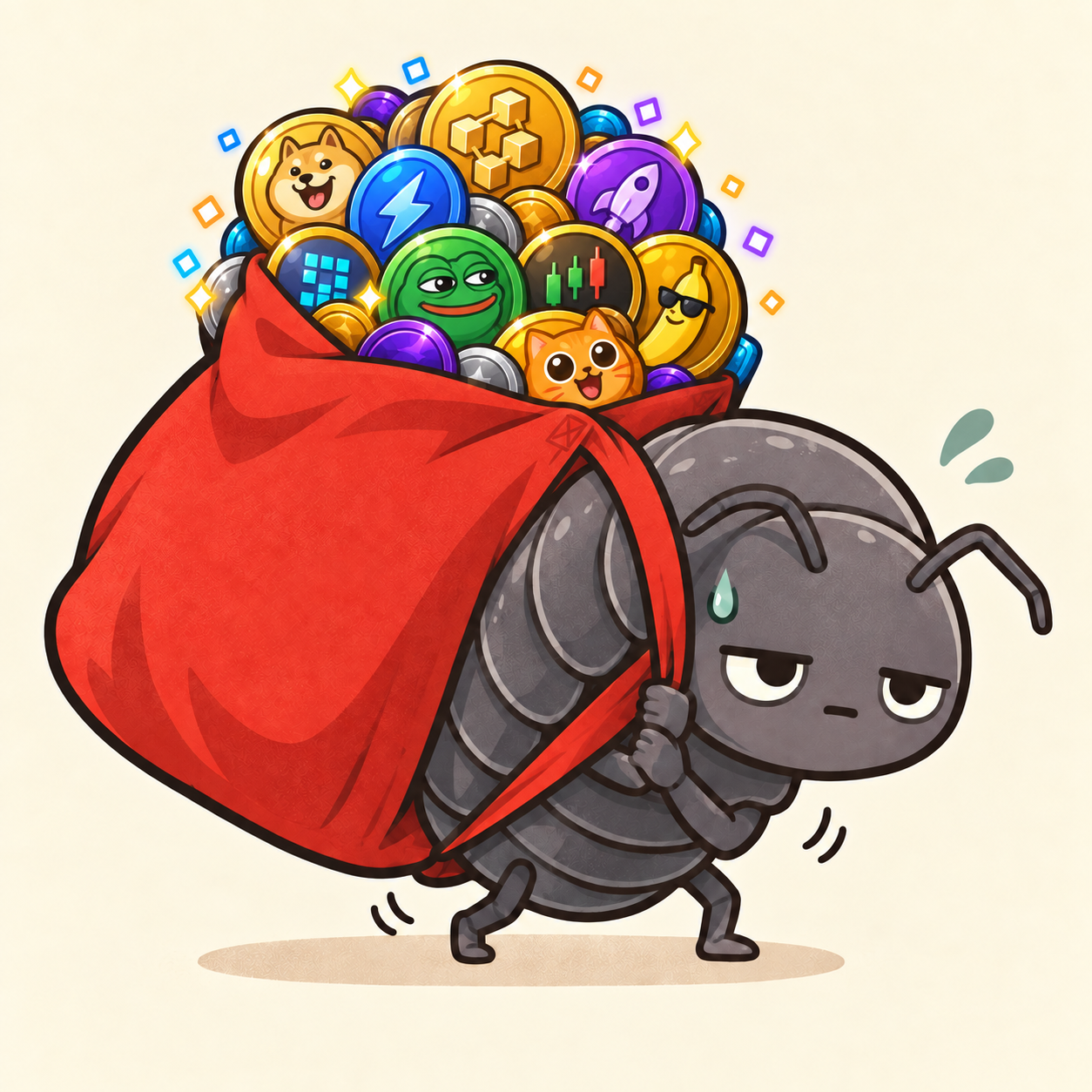 BagBug carrying an oversized red bag